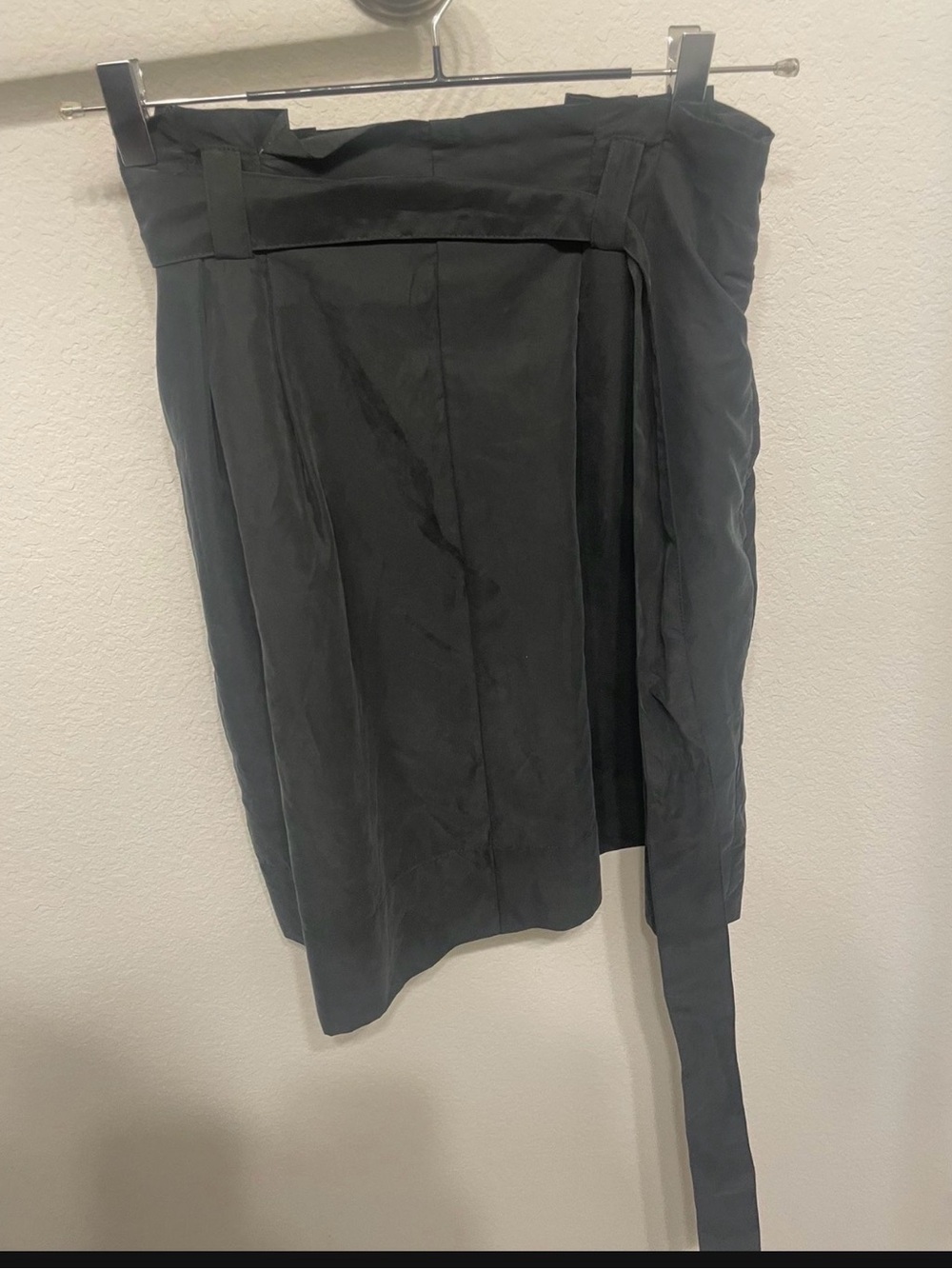 A New Day Black Suede Skirt With Tie And Pockets, 12